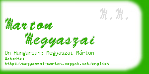 marton megyaszai business card